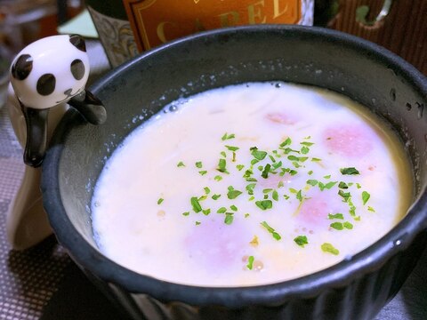 長芋とウインナーの豆乳スープ